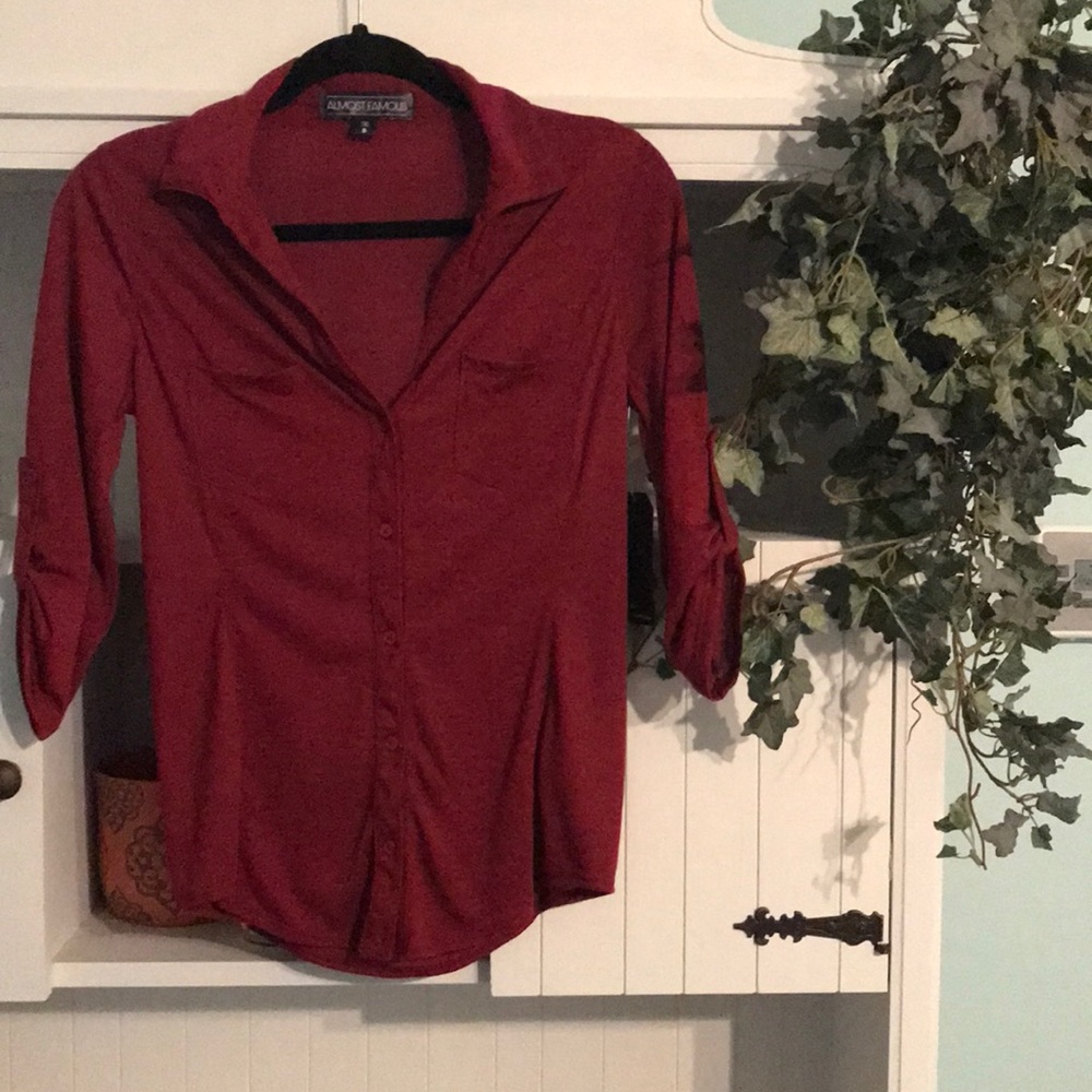 Dark Red Button Down Shirt